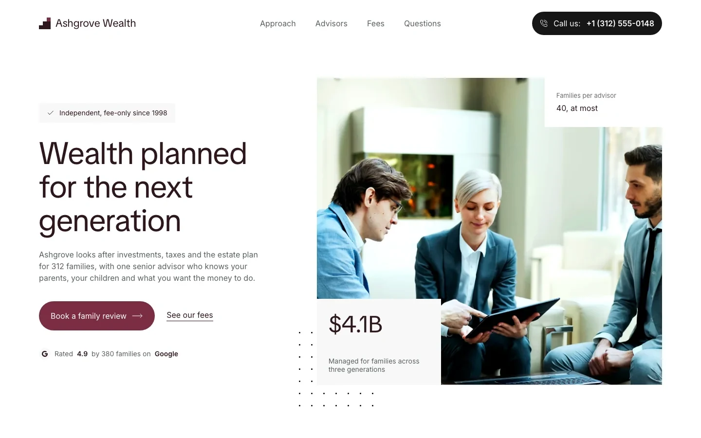 The homepage built with a Grayskill: calm, professional and on-brand