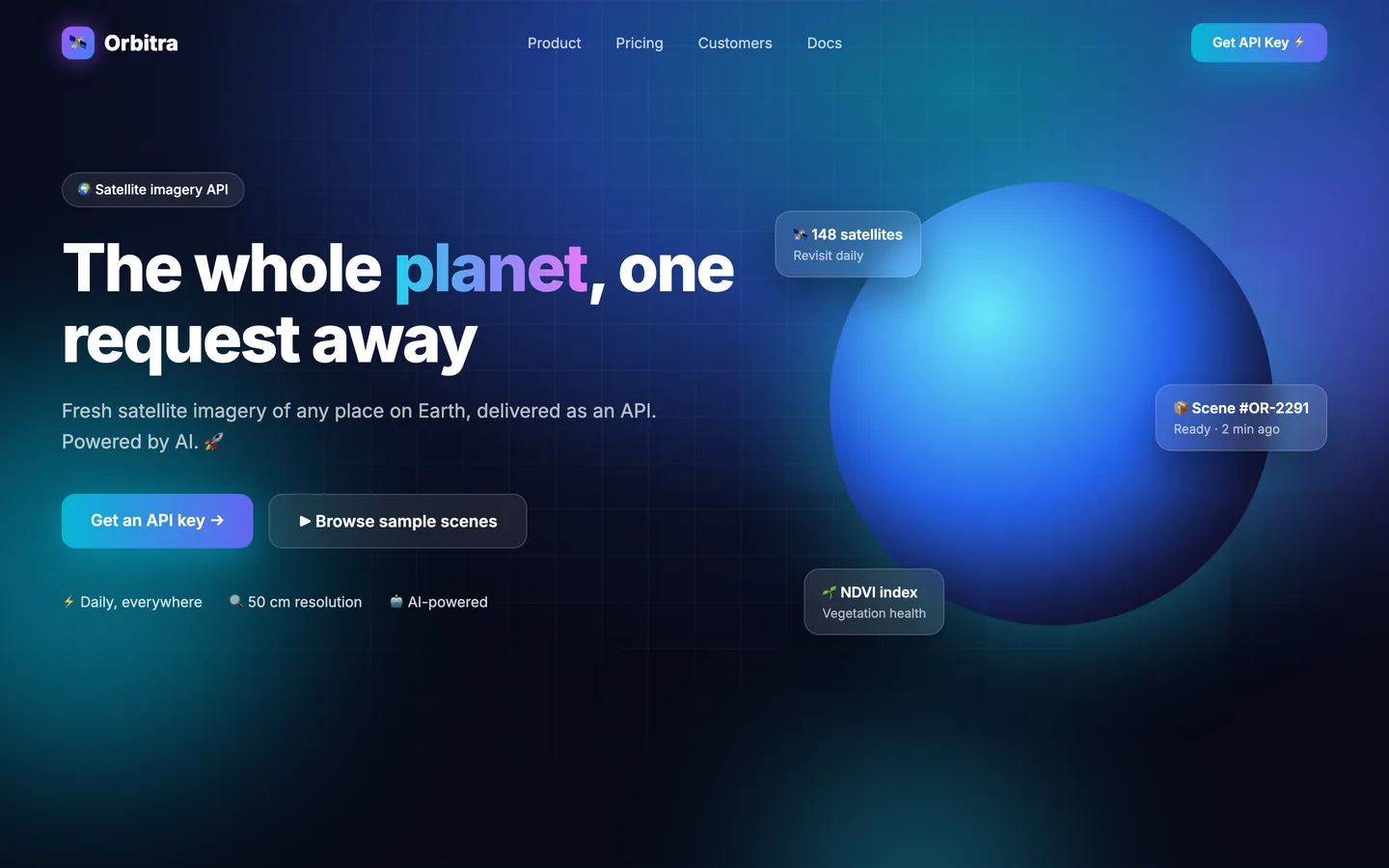 The homepage built by AI on its own: the generic AI look, with blank boxes where photos should be
