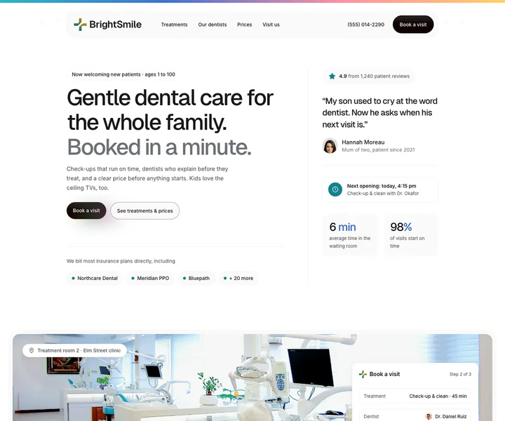 BrightSmile website, made with the Kapo skill