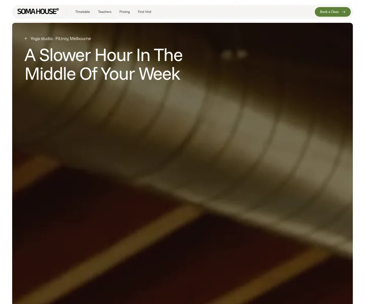 Soma House website, made with the Vanlo skill