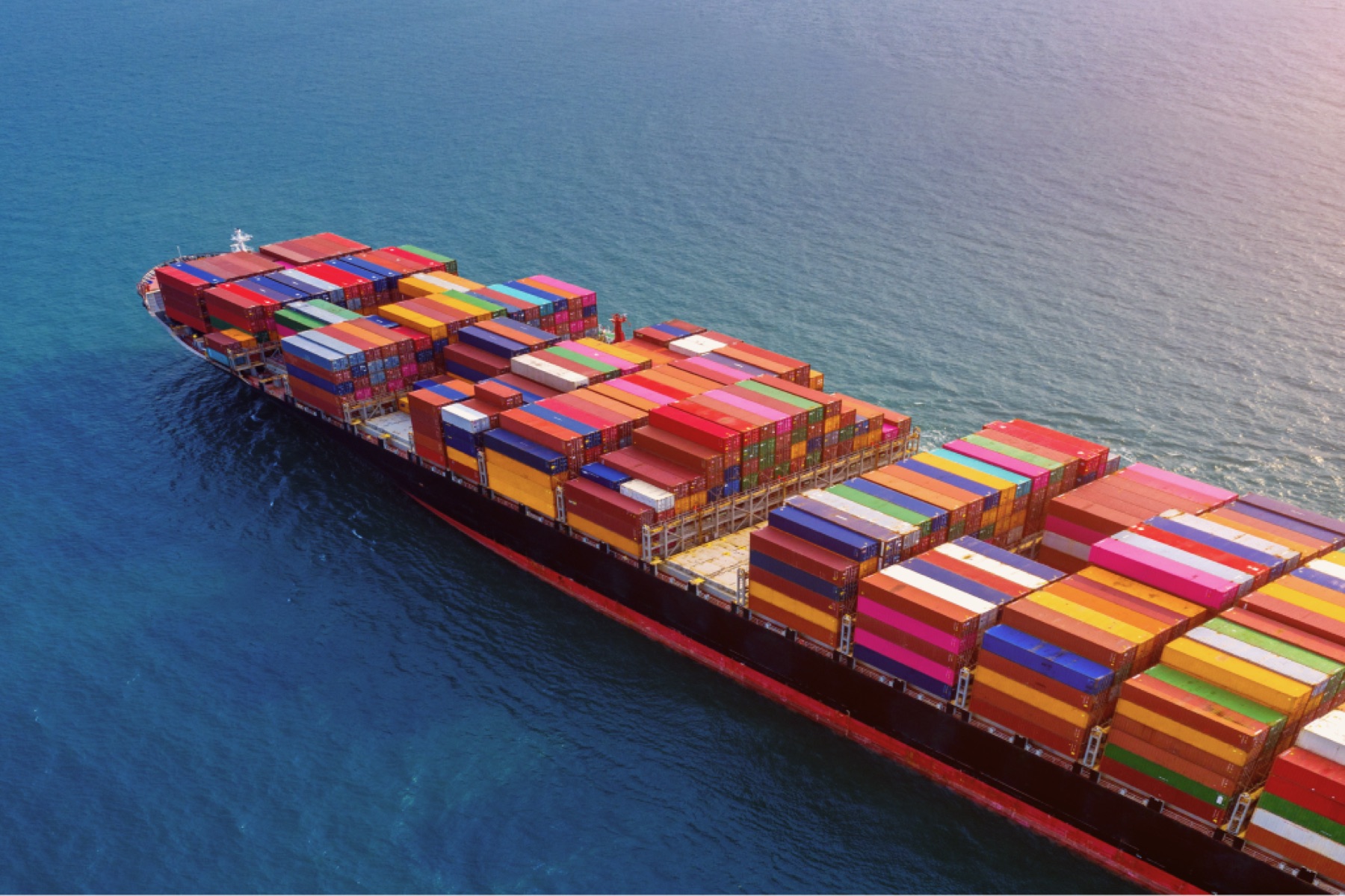 Container ship at sea